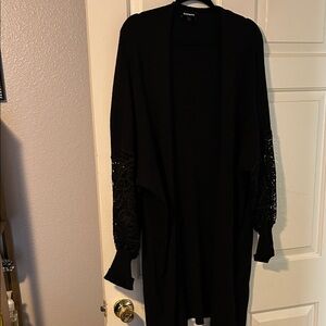 Express Black Open-Front Cardigan